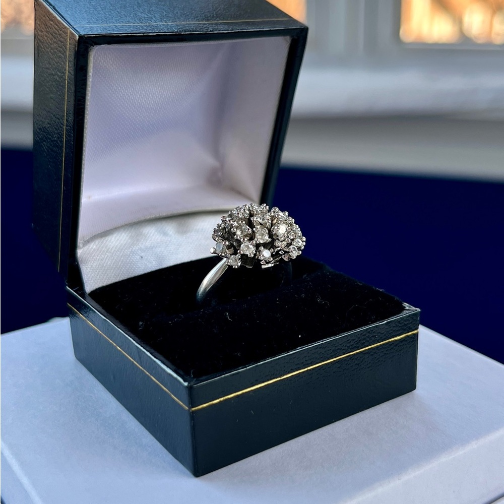 Silver-tone & Cubic Zirconium Cluster Ring
